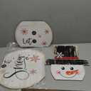 Whaline 36" H Wooden Christmas Snowman Porch Sign Standing Winter Wooden Porch Decoration Vintage Christmas Snowman Welcome Standing Sign for Front Door Yard Xmas Holiday Party Favor Gifts Decor