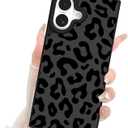Fiyart Designed for iPhone 16 Case Cute Cheetah Print Design Compatible with MagSafe Wireless Charging,Magnetic Leopard Phone Cover for Women Girls 6.1"-Black