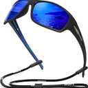 XVXV Polarized Sports Sunglasses for Men, Wrap Around Sun Glasses UV Protection for Cycling Fishing Driving