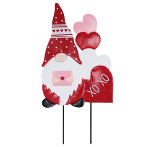YEAHOME Valentines Day Decorations Outdoor, Metal Gnomes Decorative Garden Stakes with XOXO Sign Loving Heart for Valentines Day Decor, Yard Stakes for Home Garden Porch Lawn Wedding Anniversary