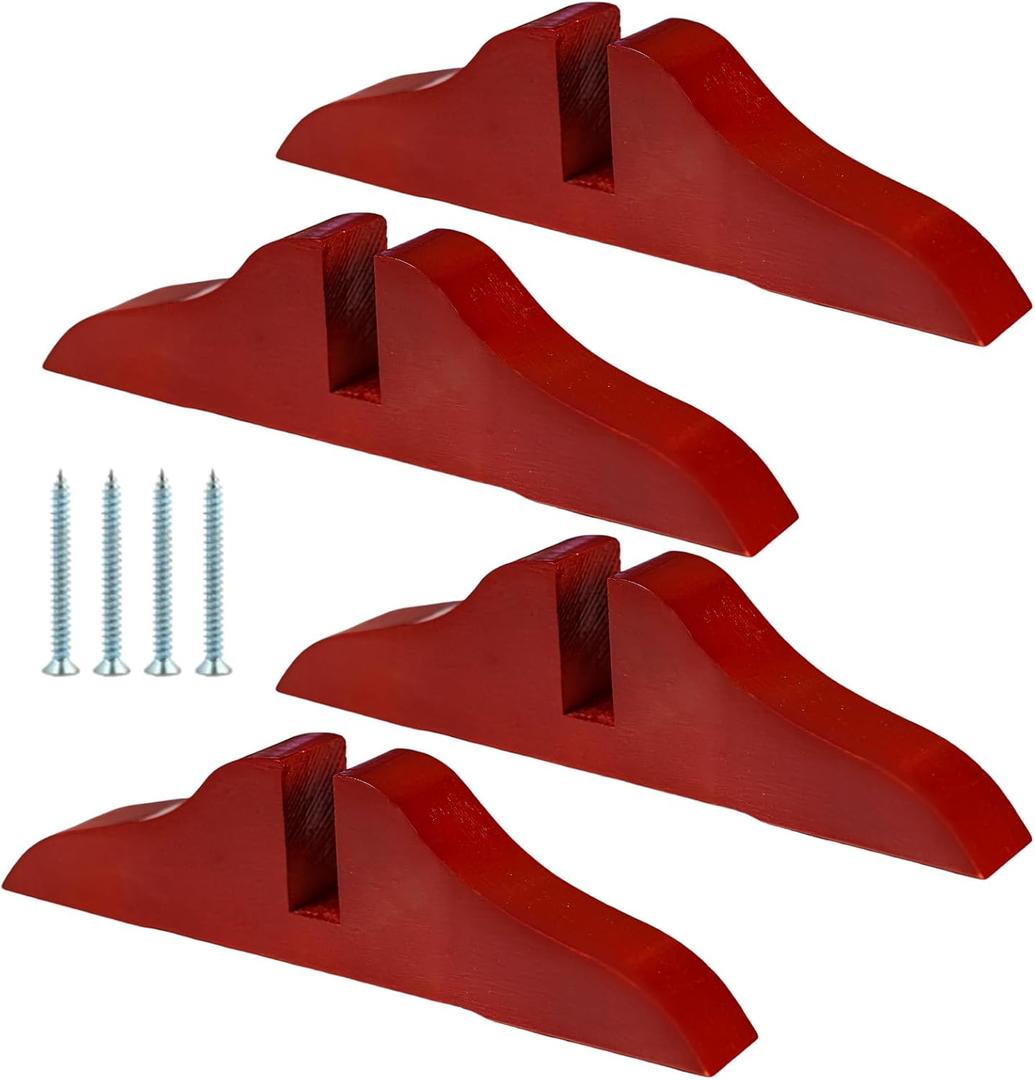 4pcs Folding Room Divider Stand, Folding Privacy Screen Holder Wooden Room Divider Stand with Screws, Heavy Duty Partition Feet for Home, Office, Hotel, (Red)