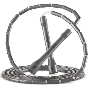 Honor Athletics 2.0 Beaded Jump Rope - Adjustable with Unbreakable Handles & Shatterproof Beads for Enhanced Fitness Training (Galactic Silver)