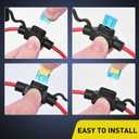 Nilight 120 PCS Mini ATM/APM Blade Fuse 5A/7.5A/10A/15A/20A/25A/30A AMP Assorted Set with 10 Pack 14AWG ATC/ATO Inline Fuse Holder