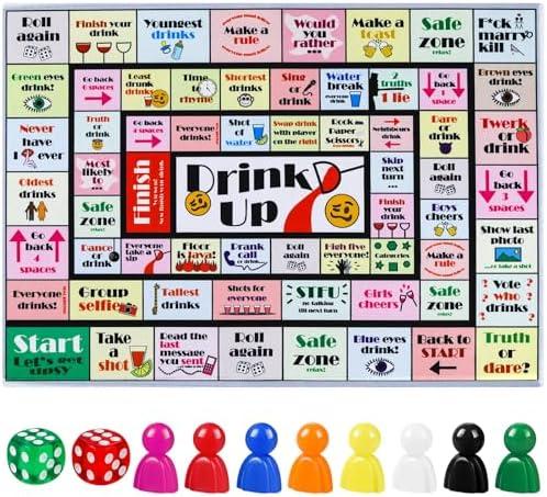 Fofeadm Drinking Board Games for Adults, Rubber Mat Drinking Board Game, Funny Party Interactive Drinking Games for Game Night, Birthday, Family Play or Any Occasion, Age 21+, 2-8 Players : Sports & Outdoors