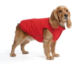 Spark Paws Dog Winter Jacket, Water-Resistant Coat, Warm Reflective Windproof Fleece-Interior, for  Large Dogs - Red - L