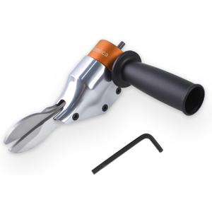 360 Pivoting Drill Metal Shear Attachment, Professional Power Tool Accessory for Cordless & Corded Drills, Heavy-Duty Metal Cutter for Iron, Aluminum & Copper Sheets with Adjustable Handle- O