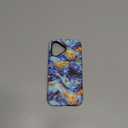 for iPhone 17 Case - Wireless Charging Compatible - Dual-Layer Hard Shell + Silicone Cover - Shockproof Protective Phone Case with Stylish Designs for Women - Abstract Bule Gold Water