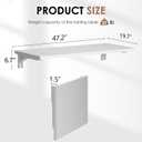 Need Fold Wall Mounted Table Folding Workbench Length 47.2" Width 20" Perfect Addition to Garage & Shed/Home Office/Laundry Room/Home Bar/Kitchen & Dining Room White AC15-12050WW-ND, L47.2" * W20"