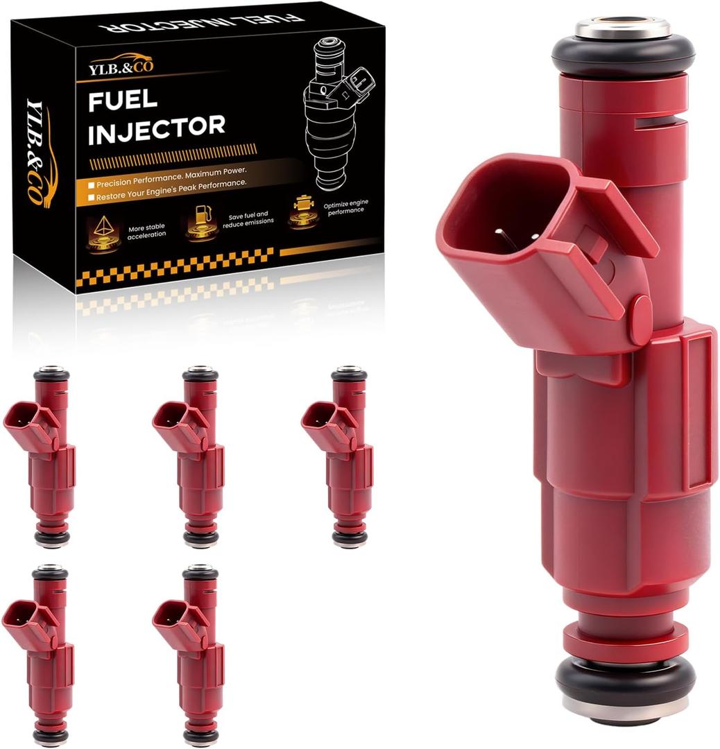 4 Holes Fuel Injectors 0280156161 Compatible with Dodge Dakota Ram 1500 2500 3500 Ford Escape Mustang Windstar Jeep Grand Cherokee Liberty Wrangler Mercury Mariner 3.0L 3.7L 3.8L 3.9L, Replaces FJ462