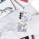 Ranz Case for Galaxy S25 Ultra, Anti-Scratch Shockproof Series Clear Hard PC+ TPU Bumper Protective Cover Case for Samsung Galaxy S25 Ultra (6.9") - Lily Flower