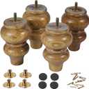Sofa feet-wood couch legs 5 inch Wood color,sofa legs set of 4,couch legs replacement,for chair legs bed legs Dresser Legs cabinet legs bed frame feet couch risers