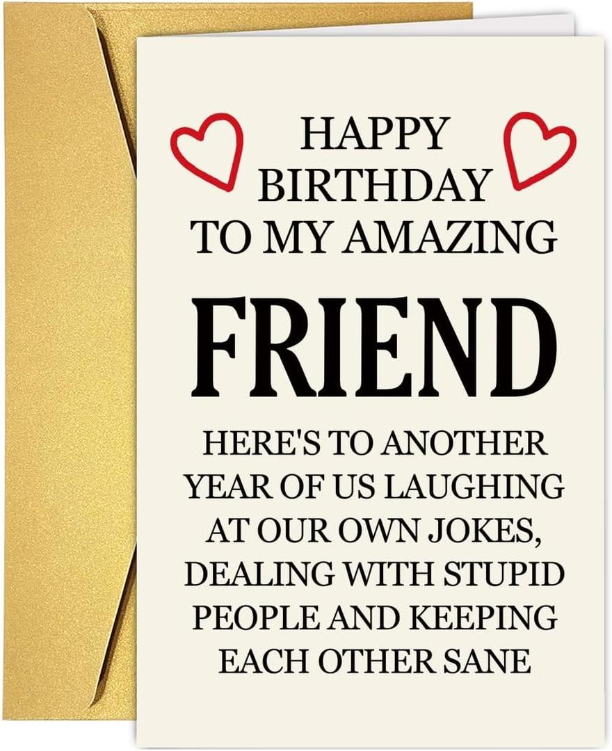 Best Friend Birthday Card, Bestie Birthday Card, Friendship Card for Birthday, Funny Birthday Card for Bestie BFF, Best Friend Birthday Gifts for Bestie Women Brother Him, Birthday Card Sister Brother (#3)