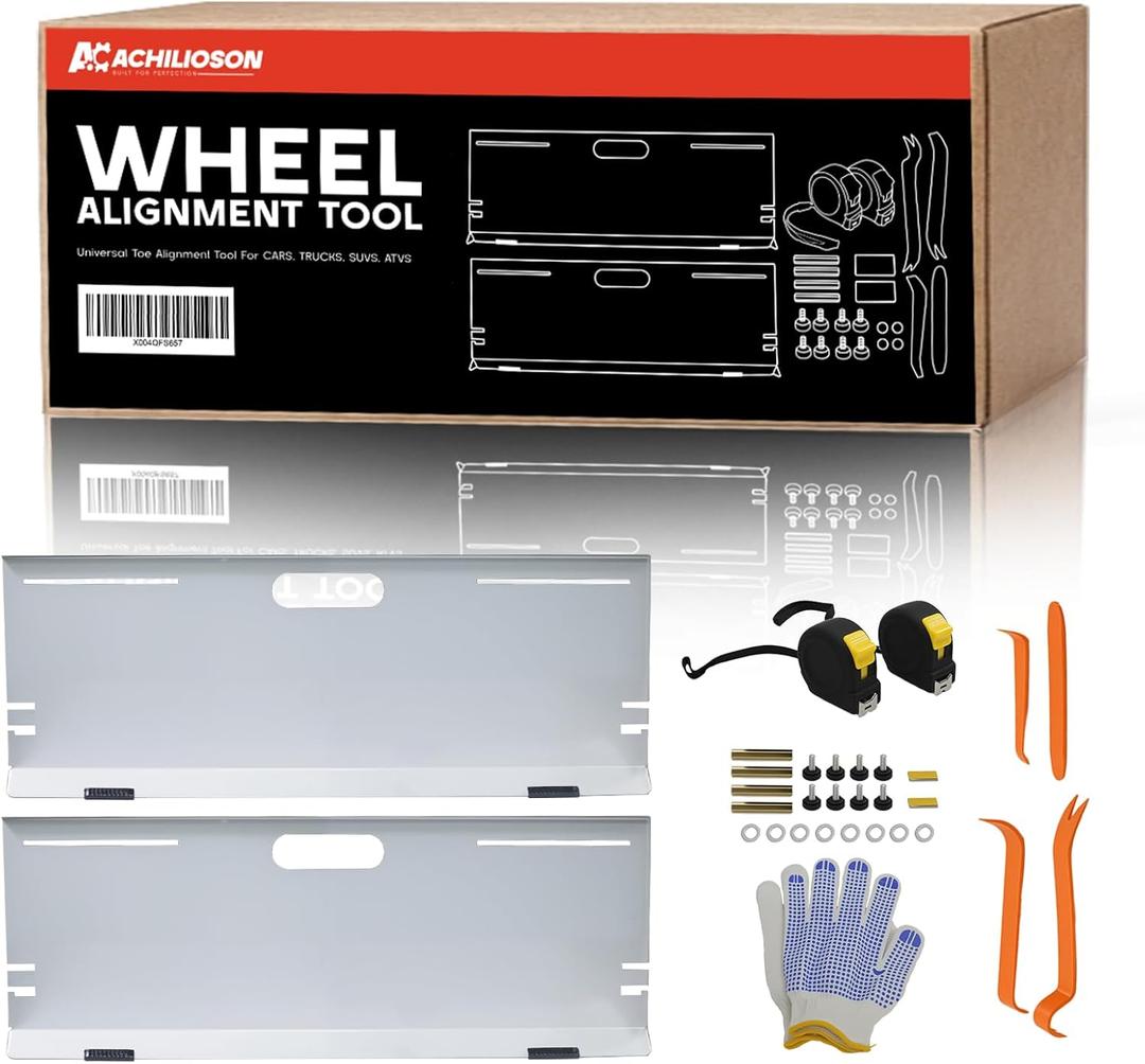 2-Pack Wheel Alignment Tool Toe Alignment Tool With Tape Measures, Magnetic Slots, Hanging Holes And 4 PCS Auto Trim Removal Tool Kit Wheel Alignment Kit For Cars, Trucks, Suvs, And Vehicles
