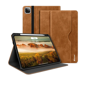 4th/3rd/2nd/1st Generation 2021/2020/2018 with Pencil Holder PU Leather Protective with Pocket Soft TPU Back Shockproof