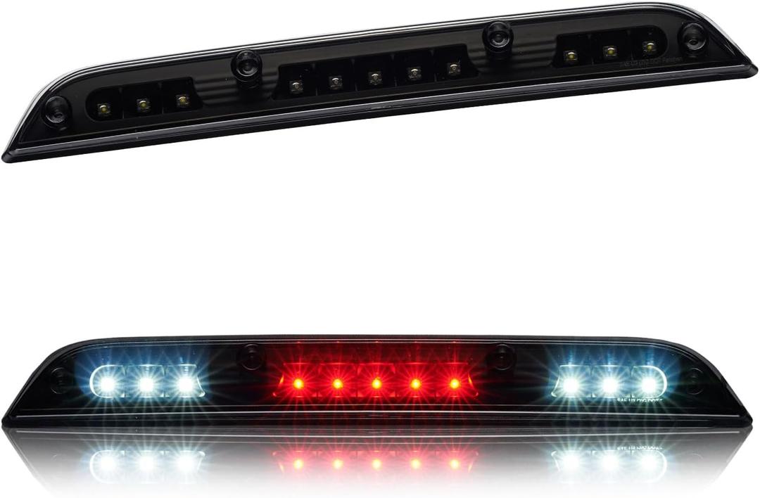 Third 3rd Brake Light LED for 2015-2020 Ford F150, High Mount Rear Brake Lights Assembly for 2017-2020 F250/F350/F450 Super Duty, Waterproof Center Cab Lamp Stop Light (Black)