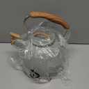 Tea Kettle, Vegoran 100 OZ / 3 Liter Whistling Tea Kettle, Tea Pots for Stove Top Food Grade Stainless Steel with Wood Pattern Folding Handle, Loud Whistle Kettle for Tea, Coffee, Milk (Green)