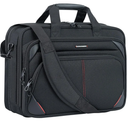 KROSER Laptop Bag 17.3 Inch Premium Laptop Briefcase, Expandable Water Repellent Laptop Shoulder Messenger Bag Durable Computer Case for Business/Travel/Men/Women (Black/Red)