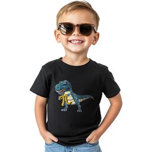 Pi Day Shirt Toddler Boys Girls Happy 3.14 Pie Day T-Shirts for Kids Funny Tops Graphic Math Tee Short Sleeve 2T-8Y (Dinosaur)