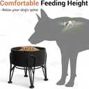Elevated Dog Bowls, Ceramic Raised Dog Bowl Set with Anti-Slip and Non-Tip Metal Stand, 2 Pack Pet Food and Water Feeding Bowls for Small and Medium Dogs (Black,3.6 Cups)
