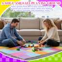 Tinideya Plush Interlocking Carpet Tile, Foam Puzzle Mat, Macaron, 72 Pcs
