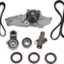 Timing Belt & Water Pump Kit Compatible with Honda, Acura & Saturn Vehicles - Accord, Odyssey, Pilot, TL, RL, MDX, Vue 3.5, 3.0, 3.7 - Replaces TKH002, TCKWP329, 19200-RDM-A02 19200-RDV-J01