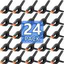 24 Pack 3.5 inch Plastic Spring Clamps, Black Heavy Duty Clips, Backdrop Clips, Plastic Clamps for Crafts, Backdrop Stand, Woodworking, Photography