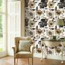Linen Floral Peel and Stick Wallpaper Burlap Wallpaper Contact Paper Self Adhesive Brown Vinyl Wall Paper for DIY Home Decor 17.7in x 118in