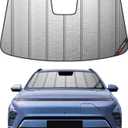Pigenius Windshield Sun Shade for Hyundai Kona & Kona Electric (EV) 2024-2026, Fits SE SEL N Line Limited, Metallic Silver Finish