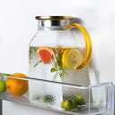 Glass Pitcher With Lid and Spout, 1.8 Liter 60 oz Glass Pitchers With Handle And Lid, Jug Water Pitchers For Fridge, Carafe Jar for Hot/Cold Water Iced Tea Juice Coffee Milk Beverage