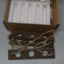 Mkono Plant Propagation Tubes, 3 Tiered Wall Hanging Terrarium with Wooden Stand Flower Vase Test Tube Glass Planter Stations for Hydroponic Cutting Home Garden Office Decor (Brown, Small)