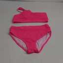 High Waisted Ribbed Bikini Swimsuit - Women Two Piece Bathing Suit One Shoulder Swimwear 2025, Small, Pink 
