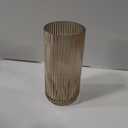 Muyan 7.5" Flower Vase for Decor Ribbed Glass Vase Modern for Centerpieces Desktop Home Office Dining Living Room Wedding (Amber) (Coffee)