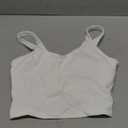 Lemedy Women Sports Bra Longline Crop Tank Top Padded Workout Running Yoga (Small, White)
