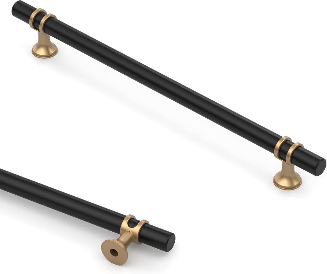 Asidrama 10 Pack 12.6 Inch(320mm) Brushed Satin Nickel and Champagne Bronze Kitchen Cabinet Handles, Cabinet Pulls Kitchen Cabinet Hardware Cupboard Handles Drawer Pulls