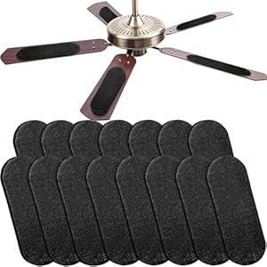15 Pcs Ceiling Fan Filters for Blades, Easy-Stick Activated Coconut Shell Carbon Air Filter, Universal Ceiling Fan Air Filter Pads for Home Office Common Household Contaminants