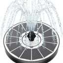 Yzert Solar Fountain White Flower, 3.5W Glass Bird Bath Fountains Solar Power No Battery with 4 Fixed Rods & 7 Nozzles, Solar Fountain Pump for Bird Bath, Pool, Garden, Outdoor, Pond