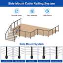 BLIKA 2 Pack 42" Side Mount Stair Cable Railing Post for 25-35 Degrees Stair, Stainless Steel, Right Side Fascia Mount Stair Railing Post for Cable Railing Kit, Black Powder Coated Side Mount Post