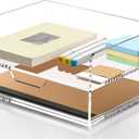 SANRUI Desk Organizer with Sliding Drawer Desk Organizers and Accessories for Office Organization and Storage, Acrylic File Organizer Drawer Stackable 2-Tier Paper Organizer, Clear