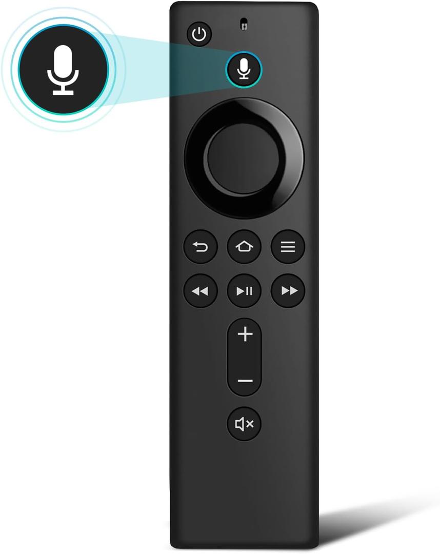 L5B83H Replacement TV Stick Remote Control with Voice Function Fit for Amazon 2nd Gen TV Cube, Smart TVs Stick 4K, TV Stick 1st Gen & 2nd Gen, black