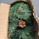 Dual Color Change & Timer 2 Pack 21 Inch Outdoor Christmas Tree Urn Fillers with 8 Mode Warm White & Multi Color Light Red Berries Pine Cones Battery Operated Tripod Stake Xmas Decor for Pathway Porch