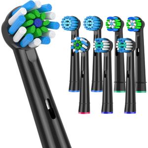 Replacement Toothbrush Heads fits for Oral B Braun Electric Toothbrush Refills,8Pcs Black Toothbrush Heads Compatible with Oral B 7000/Pro 1000/9600/500/3000/8000
