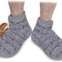 REVIX Microwavable Booties and Feet Warmers for Women & Men, Microwave Heated Foot Warmer with Flaxseed Moist Heat Therapy for Cold Feet, (Gray, M)