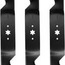 (3 54" Mulching Mower Blades for MTD Cub Cadet Troy Bilt Craftsman 942-0677B RZT54 GT1554 GTX1054 RZT-S54 Replace 942-0677A 742-0677B 742-0677A 742-0677 942-0677 54 inch Deck Lawn Mower, Black