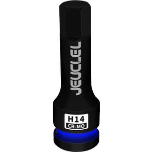 14mm Hex Impact Bit Socket, H14 1/2-Inch Impact Drive Allen Socket, Cr-Mo Steel Lengthen Hex Screwdriver Adapter for Electric Ratchet Wrenches Fastening Screws