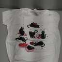 Cute Black Cat Kitten Red Heart Happy Valentine Black Cat Men Women T-Shirt, XS