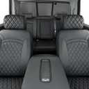 Full Coverage Full Set Seat Covers for Chevy Silverado GMC Sierra 2014-2018 1500 Crew Cab 2015-2018 2500HD 3500HD,for Chevrolet Truck Car Interior Accessories Black