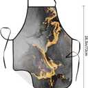 Kitchen Chef Apron With Pockets For Cooking Grilling Bbq Painting Women Men Apron (Black Gray)