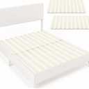 12mm King Size Vertical Bed Slats, 76 x 80'' Fabric Covered Bunkie Board King Size, Mattress Support Wooden Bunkie Board with Cover for Metal Frame Low Profile Beds Support, Platform Beds and Couch, About 73 X 39 Inches / 186 X 100 Cm