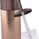 nu steel Round Shape Stainless Steel Toilet Brush Holder for Bathroom Copper Color Finish Comes with a Complete Plastic Liner Inside to Prevent Dripping