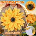 Peryiter 16.54 Inch Sunflower Wreath for Front Door Outside Sunflower Wall Hanging Decor Artificial Burlap Wreath for Rustic Garland Bee Festival Welcome Sign Decoration